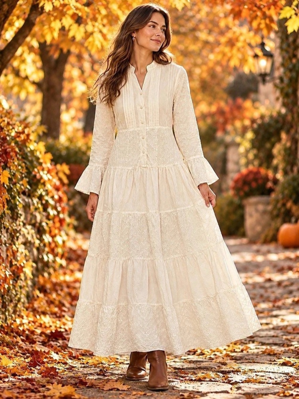 Dressed in White Embroidered Maxi Dress in White Size 2X Like New